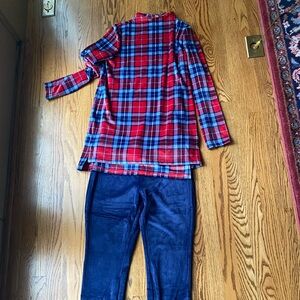 Lands' End Red and Blue Plaid Lounge Set